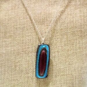 Multi Color Murano Art Glass Pendant Necklace